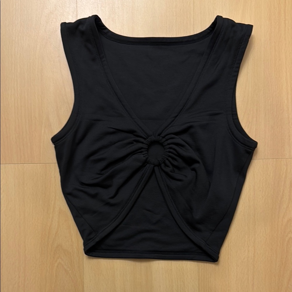 Black Sleeveless Twist Front Top NWT